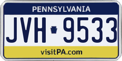 PA license plate JVH9533