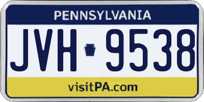 PA license plate JVH9538