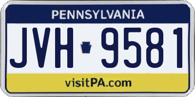 PA license plate JVH9581