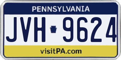 PA license plate JVH9624