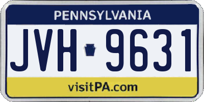 PA license plate JVH9631