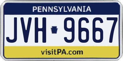 PA license plate JVH9667