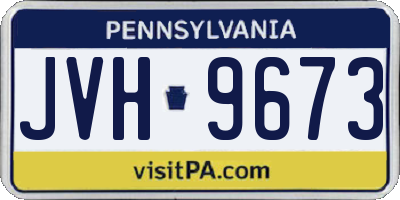 PA license plate JVH9673
