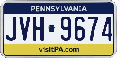 PA license plate JVH9674