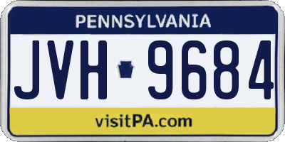 PA license plate JVH9684