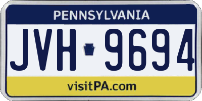 PA license plate JVH9694