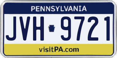 PA license plate JVH9721