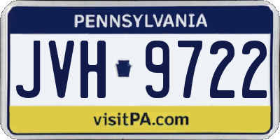 PA license plate JVH9722