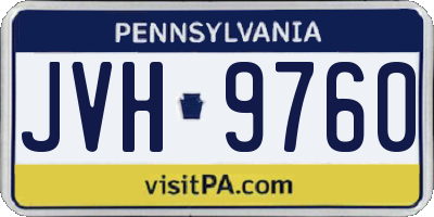 PA license plate JVH9760