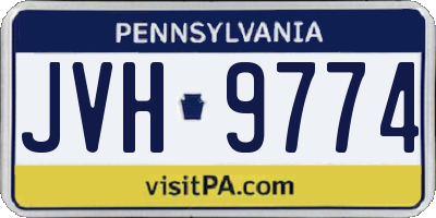 PA license plate JVH9774