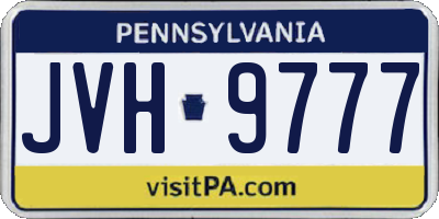 PA license plate JVH9777