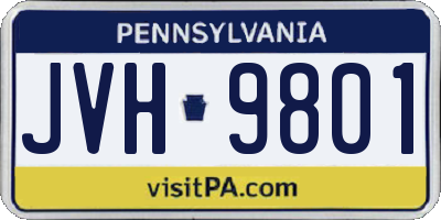 PA license plate JVH9801