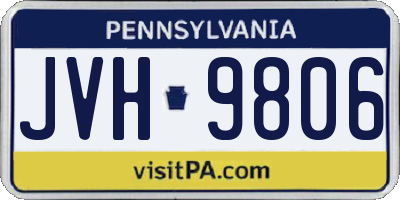 PA license plate JVH9806