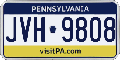PA license plate JVH9808