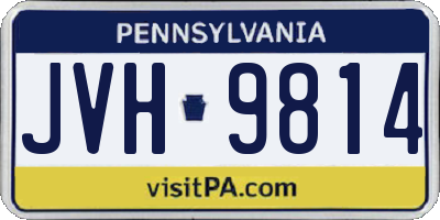 PA license plate JVH9814