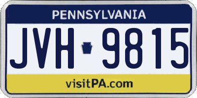 PA license plate JVH9815