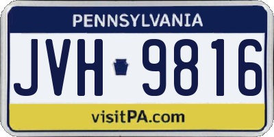 PA license plate JVH9816