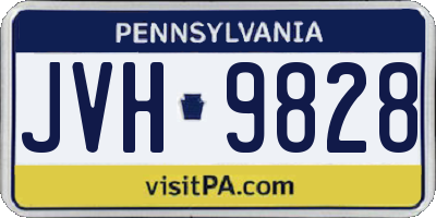 PA license plate JVH9828