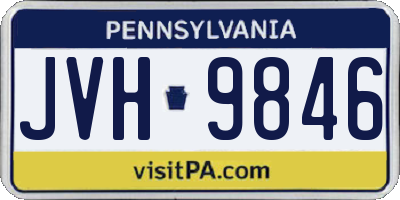 PA license plate JVH9846