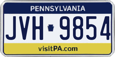 PA license plate JVH9854