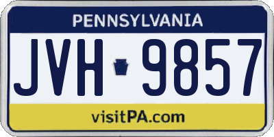 PA license plate JVH9857