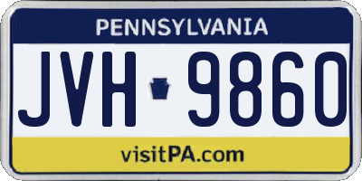 PA license plate JVH9860