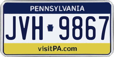 PA license plate JVH9867