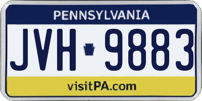 PA license plate JVH9883