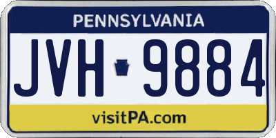 PA license plate JVH9884