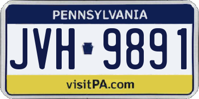 PA license plate JVH9891