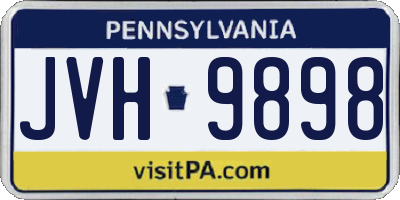 PA license plate JVH9898