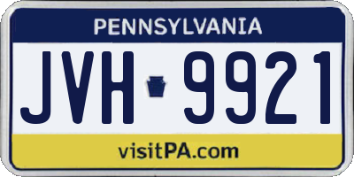 PA license plate JVH9921