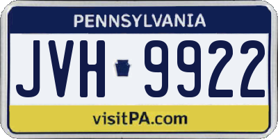 PA license plate JVH9922