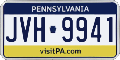 PA license plate JVH9941