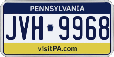 PA license plate JVH9968