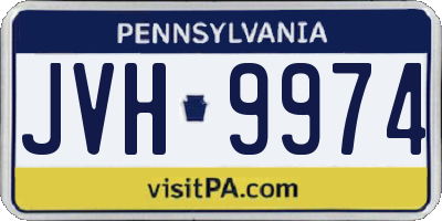 PA license plate JVH9974