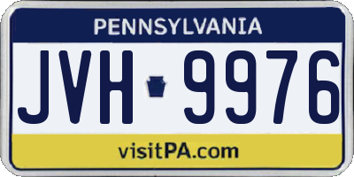PA license plate JVH9976