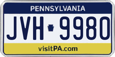 PA license plate JVH9980
