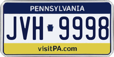 PA license plate JVH9998