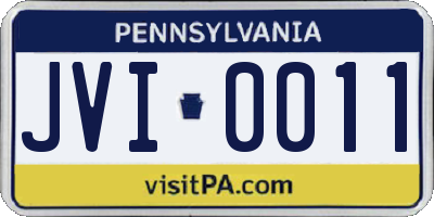 PA license plate JVI0011