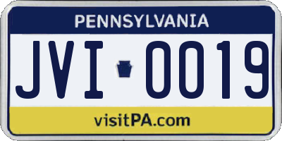 PA license plate JVI0019