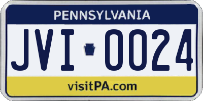 PA license plate JVI0024
