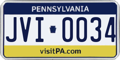 PA license plate JVI0034