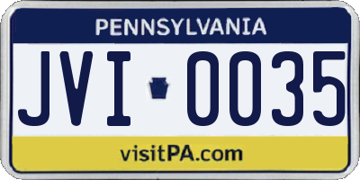 PA license plate JVI0035