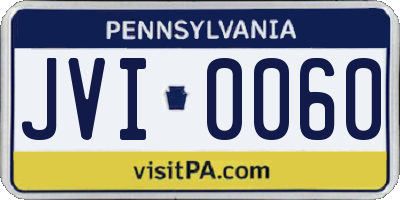 PA license plate JVI0060