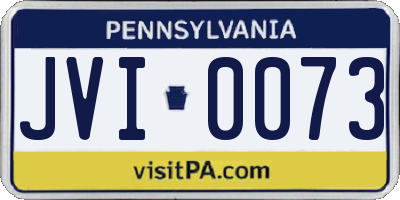 PA license plate JVI0073