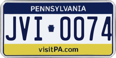 PA license plate JVI0074
