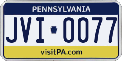 PA license plate JVI0077