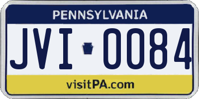 PA license plate JVI0084