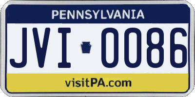 PA license plate JVI0086